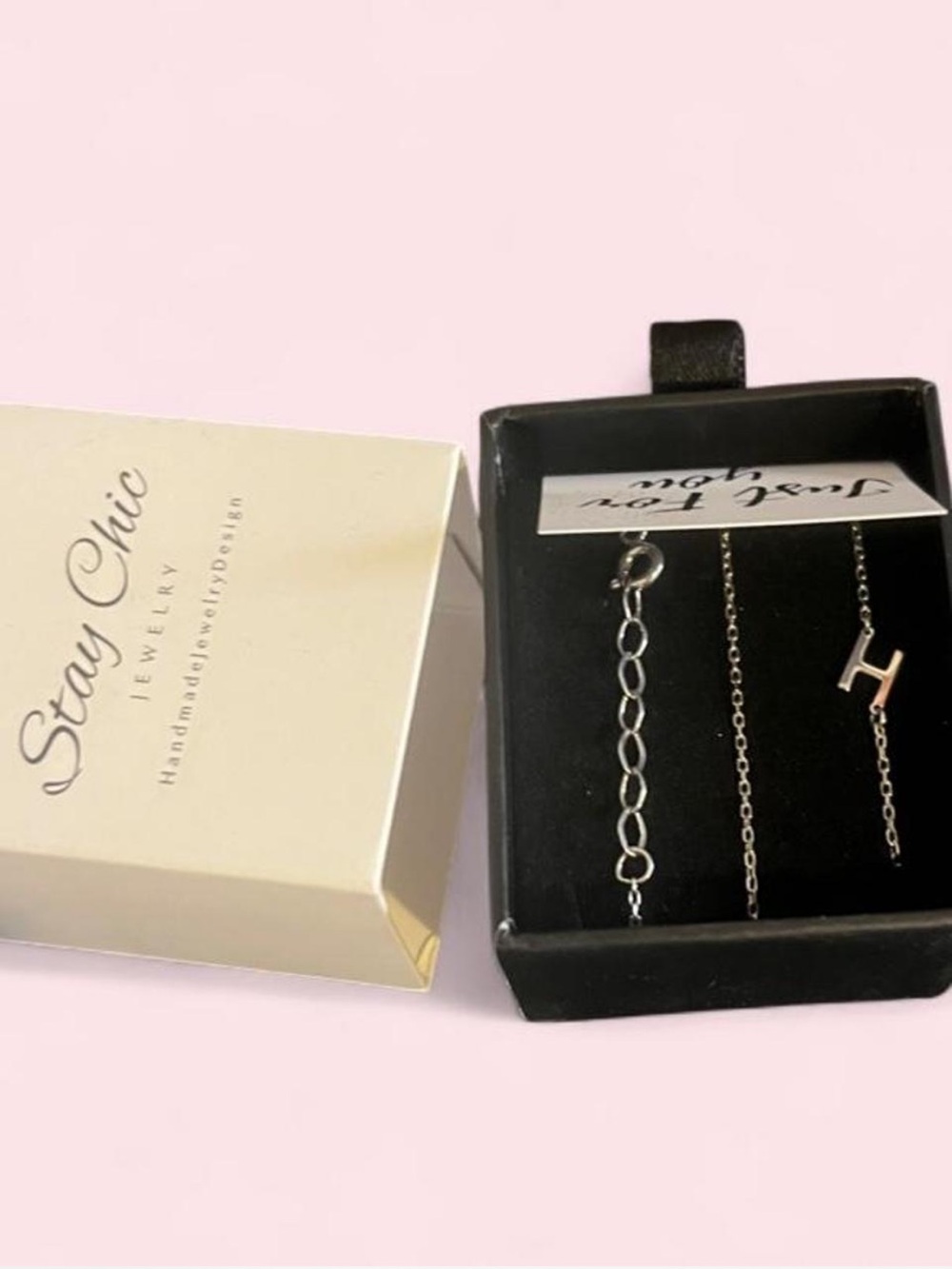 Stay chic Silver H Letter Necklace with Adjustable Chain